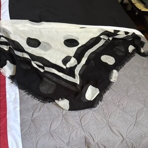 Black and White Polka Dot Scarf